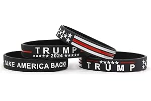 Yangmics Direct Trump NEEDS SUPPORT - 4 Trump Take America Back for President 2024 Silicone Bracelets - Inspirational Motivational Wristbands - Adults Unisex Gifts for Men Women