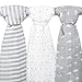Ziggy Baby Muslin Baby Swaddle Blankets - 3 Pack - Gender Neutral for Boys and Girls - Grey Cloud, Stripe & Stars (47x47)