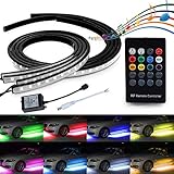 LED Neon Underglow Light, MIHAZ 4Pcs High Intensity Atmosphere Lights for Car RGB Running Colors Musical Sync Under Car Auto Neon Tube Light Strip Wireless Remote Control Sound Active(90-120cm)