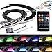 LED Neon Underglow Light, MIHAZ 4Pcs High Intensity Atmosphere Lights for Car RGB Running Colors Musical Sync Under Car Auto Neon Tube Light Strip Wireless Remote Control Sound Active(90-120cm)