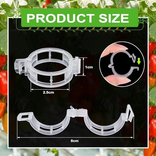 HGRGHH 300 PCS Garden Plant Clips, Plant Support Clips, Reusable Plastic Tomato Clips, for Climbing Plants such as Tomatoes, Cucumbers, Flowers and Peas