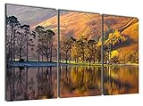 Gardenia Art - Hillside and Lake under Sunshine Canvas Prints Modern Wall Art Paintings Artwork for Room Decoration,16X24 inch, Stretched and Framed, Ready to Hang (Kitchen)