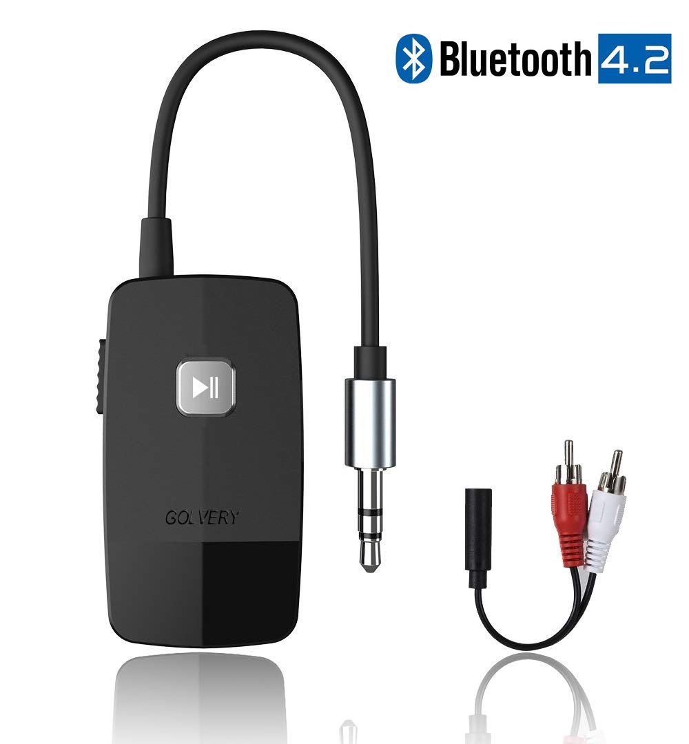 Golvery J205 Bluetooth Audio Receiver, Builtin CSR Latest V4.2 Chip, Portable Wireless Aux