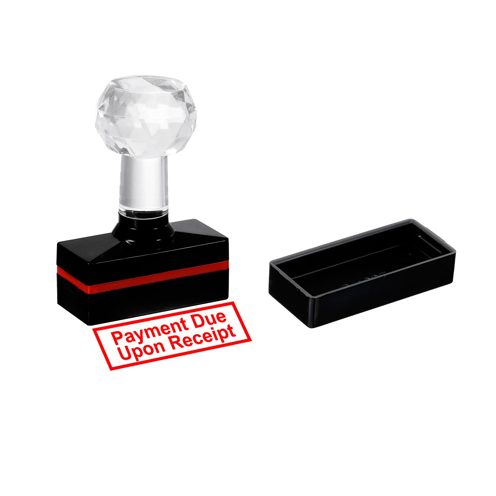 PATIKIL Payment Due Upon Receipt Stamp Self Inking, Red Ink Office Stamps Pre Inked Message Stamp Refillable Business Stamp, Black