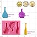 Funshowcase Mini Wine Bottles Silicone Mold for Sugarcraft Fondant Cake Cupcake Topper Polymer Clay Crafting Projects