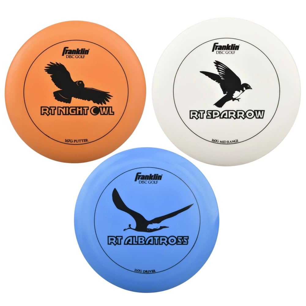 Franklin Sports Pro Disc Golf Discs Set - Disc Golf Equipment Starter Kit- Driver, Mid-Range, Putter Discs Included - Full Frolf Disc Set - Professional Set