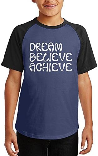 Dream Believe Achieve O-Neck Short Sleeves T-Shirt Casual Training Tee Fitness Running Sport Shirts For Youth
