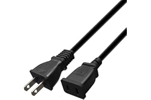 Toptekits (9.8ft/3m) USA Outlet Saver Power Extension Cord Cable 125V 10A 2-Prong 2 Outlets for NEMA 5-15P to NEMA 5-15R (9.8ft/3m)
