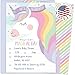 Koko Paper Co Magical Unicorn Invitations with Butterflies and Castle. 25 Lavender Envelopes and Fill in the Blank Style Invites for Birthdays, Baby Showers and Other Events.