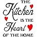 UINKE THE Kitchen IS THE Heart OF THE HOME Wall Decal Sticker Home Art Vinyl Removable Decor