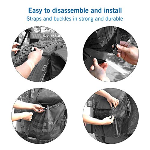 PARTOL Spare Tire Trash Bag Backpack for Jeep Wrangler JK JKU YJ TJ