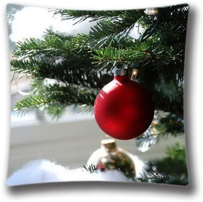 Xmas Stuff for Christmas Ornaments Cushion Cover Merry Christmas Cushion Cover Case Pillow Custom Zippered Square Pillowcase-16x16inch Pillow Case with Zipper