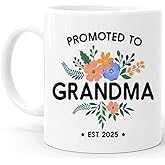 Christmas Gifts for Grandma - Promoted To Grandma 2025 Mug, Promoted To Grandmother Mug, New Grammy Gifts First Time, Grandmas Mugs Gift For New Nana, Gigi, Mimi, Mamaw, Grandmother To Be Gift