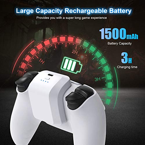 ICQUANZX PS5 DualSense Controller Rechargeable Battery Pack,1500mAh