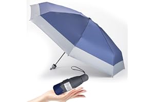KAYLEINSTER Travel Compact Folding Umbrella,Small Umbrella for Rain & Sun,Parasol Umbrella UV Protection UV Blocker,8 Ribs Windproof Umbrella,Lightweight & Portable Umbrella for Women Men Kids(Navy Blue)