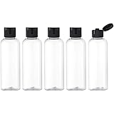 Lisapack 3.4Oz Travel Bottles with Flip Cap (5 Pcs) Empty Transparent Dispenser Container for Travel Size Cosmetics (100ml, C