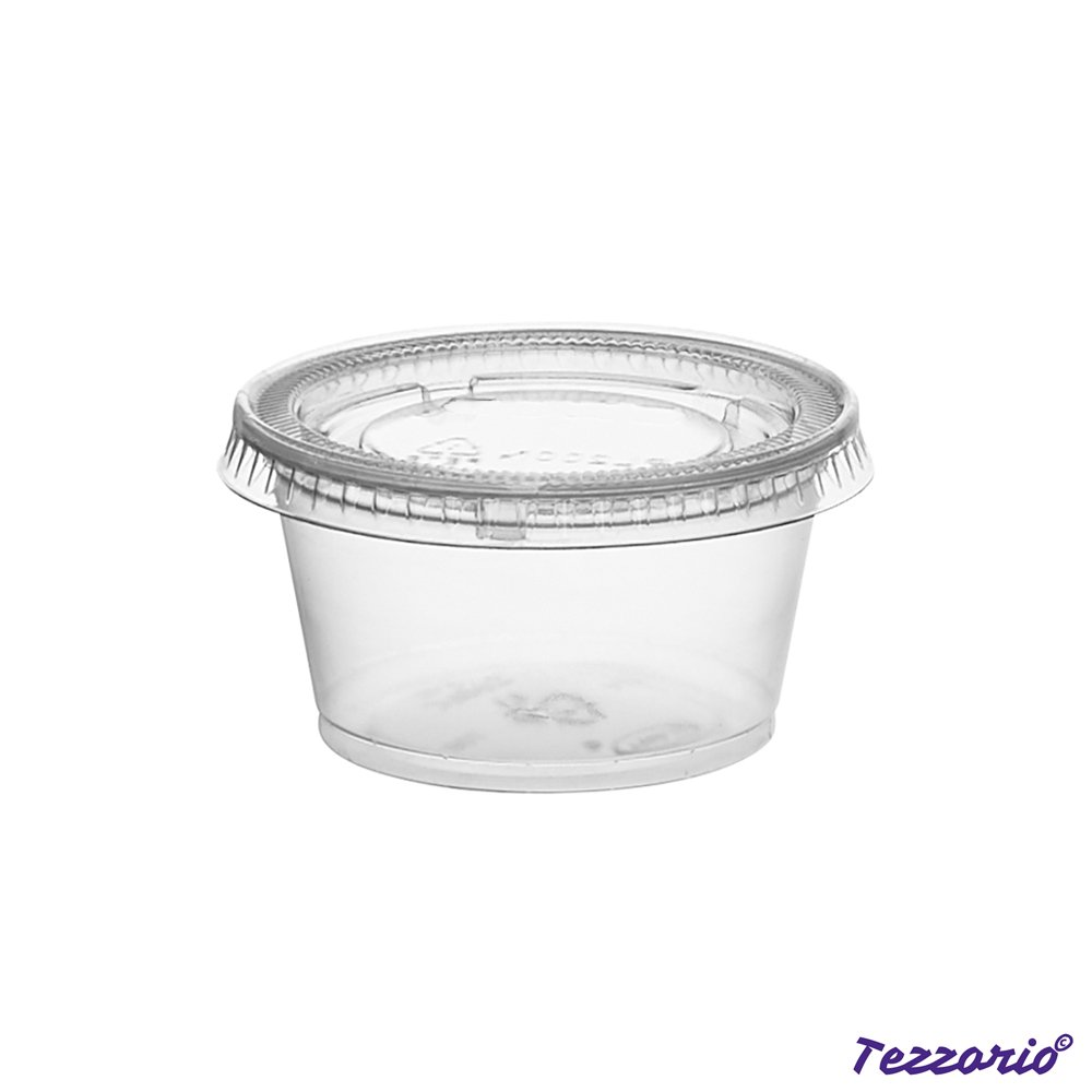 GOLDEN APPLE 100 Sets 2Ounce Plastic Portion Cups with Lids Jello Shot