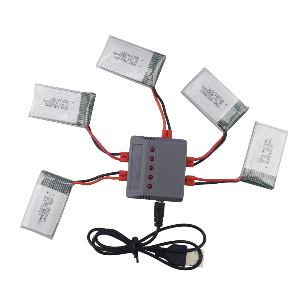 ZYGY 5PCS 3.7V 650MAH SYMA X5HW X5HC RC quadcopter battery and battery for 5 in 1 charger accessory