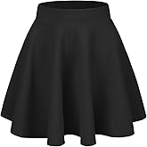 ZXIHZF Women's Casual Stretch Waist Versatile Flared Mini Skater Skirt