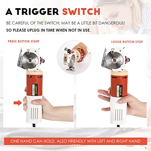 CGOLDENWALL Electric Rotary Fabric Cutter, Multilayer Electric Fabric