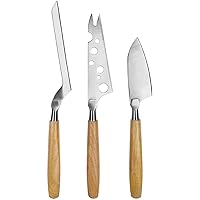 BOSKA 3pc Set with European Oak Wood Handle, Life Collection Cheese Knife, Small