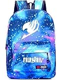 Speaking Life Noctilucence Backpack Fashion Cartoon Fairy Tail Shoulders Bag Starry Sky Bag for Boys&girls (blue)