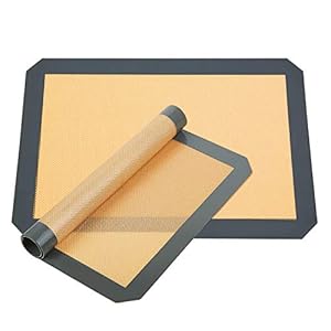 Silicone-Baking-Mats-Set-of-2-Non-Slip-Washable-Reusable-Baking-Tray-Heat-Resistant-Cooking-Bakeware-Mat-BPA-Free-Gray Silicone Baking Mats - Set of 2 Non-Slip Washable Reusable Baking Tray, Heat-Resistant Cooking Bakeware Mat, BPA Free…