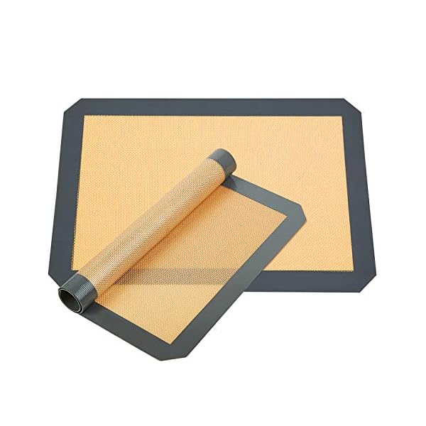 Silicone Baking Mats - Set of 2 Non-Slip Washable Reusable Baking Tray, Heat-Resistant Cooking Bakeware Mat, BPA Free…
