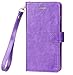 iPhone 7 Case, Moze iPhone 7 Wallet Case [4 Card Slots ] [Wrist Strap] [Stand Feature] PU Leather Flip Wallet Case Cover for iPhone 7 (4.7) - Purple
