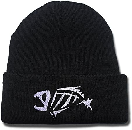 BARONL G.Loomis Fish Bones Fear No Beanie Fashion Unisex Embroidery Beanies Skullies Knitted Hats Skull Caps