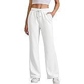 JEKAOYI Womens High Waisted Flared Sweatpants Drawstring Casual Lounge Lightweight Wide Leg Pants with Pockets