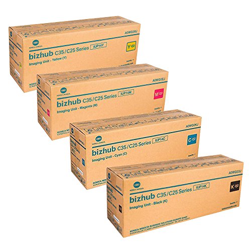 Konica Minolta IUP14 Toner Cartridge Set of Black, Cyan, Magenta, Yellow - 1 Each In Retail Packing