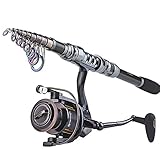 Sougayilang Telescopic Fishing Rod with Reel Combos Set Portable Carbon Light Weight Travel Fish Kits