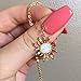 Meolin Sun Flower Opal Choker Necklace Women Clavicle chain,Gold,47cm+6.5cm