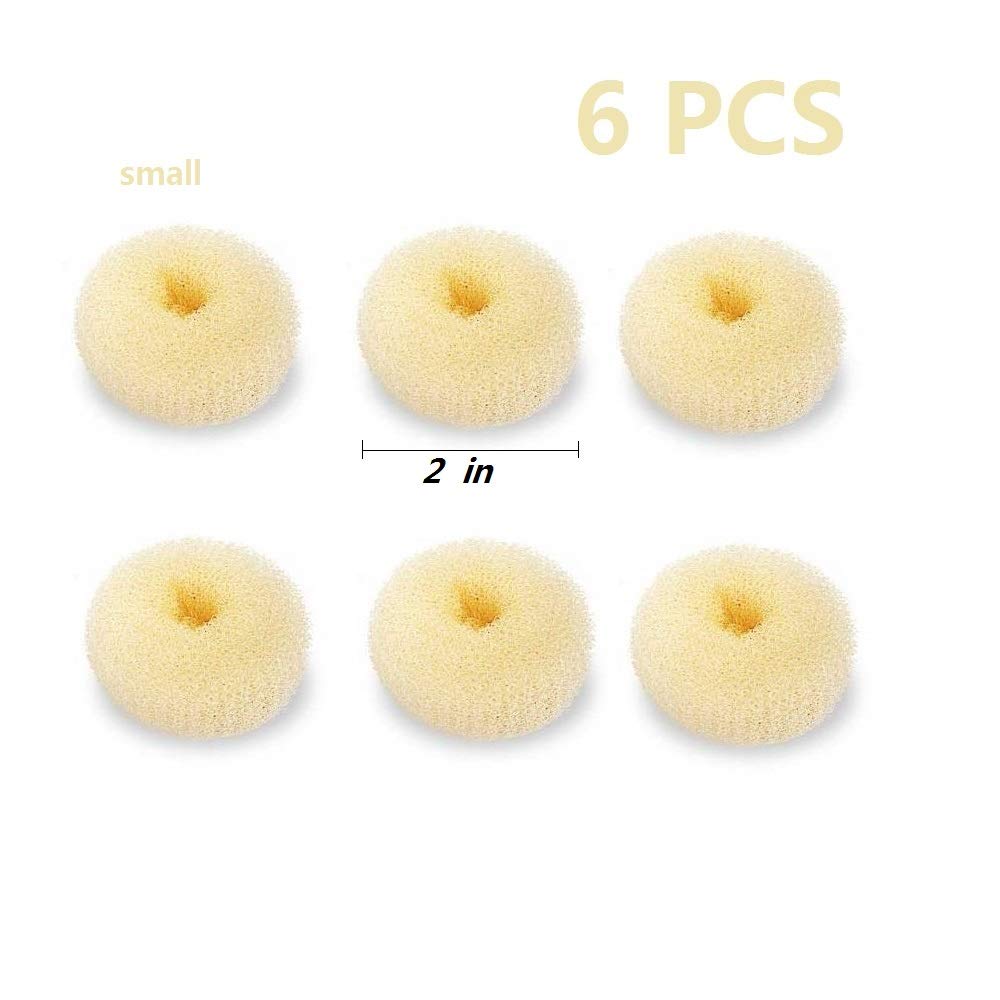 Extra Small Hair Bun Maker for Kids, 6 PCS Chignon Hair Donut Sock Bun Form for Girls, Mini Hair Doughnut Shaper for Short and Thin Hair (Small Size 2 Inch, Beige): Beauty