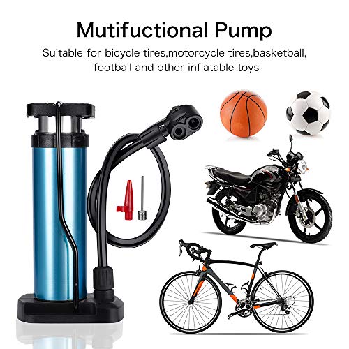 image for Rosoz Bike Pump Mini Bike Floor Pump Multifunctional High-Pressure Por