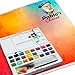 Pablo's Choice 24 Watercolor Paint Set - Water Color Sketch Set with Lightweight Case, Sponge, and Perfectly Shaped Mixing Palette - For Craft or Hobby to Professional, Includes Brush & Pen