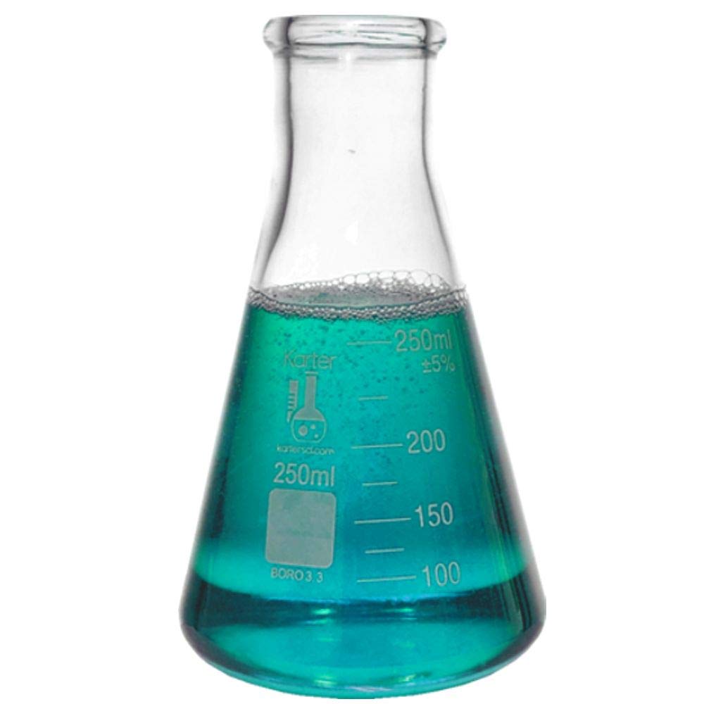Beaker, Flask, Cylinder Set, 3.3 Boro. Glass - 9 Pieces - Beaker Set, Flask Set, and Graduated Cylinder Set, Karter Scientific 233N2: Industrial & Scientific