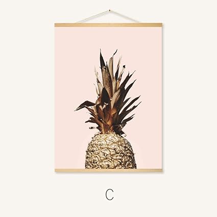 Amazon Co Jp ホテルのポスターキャンバス絵画ゴールドパイナップル装飾絵画カフェレストラン理髪店花屋ぶら下げ画像 C 60x40cm ホーム キッチン