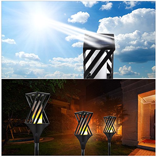 image for WallyDeals 32.5 inch Solar Flame Lights Outdoor Waterproof Flicker Tor