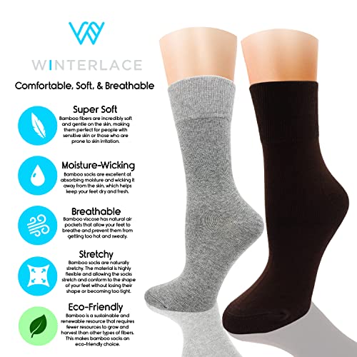 Womens Bamboo Dress Socks, 6 Pairs Premium Ultra Soft Thin Lightweight