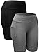 Neleus Women's Workout Compression Yoga Shorts with Pocket