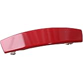 3.4inches French Hair Barrette Clip for Girls,Elliptical Shaped Acetate Hair Clips , No Slip Hair Clip Barrette for Women (red)