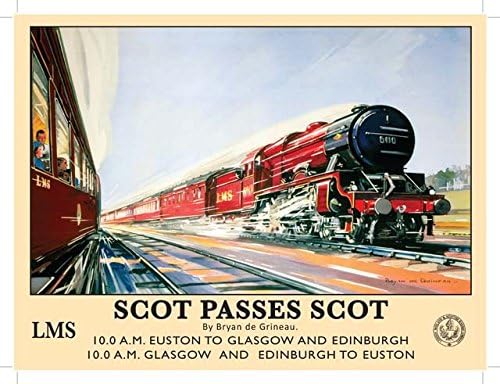 CLASSIC ARTWORK - NATIONAL RAILWAY MUSEUM COLLECTION - Scot Passes Scot - Home Of The Royal And Ancient Game Of Golf - Artwork Is Paint On Metal