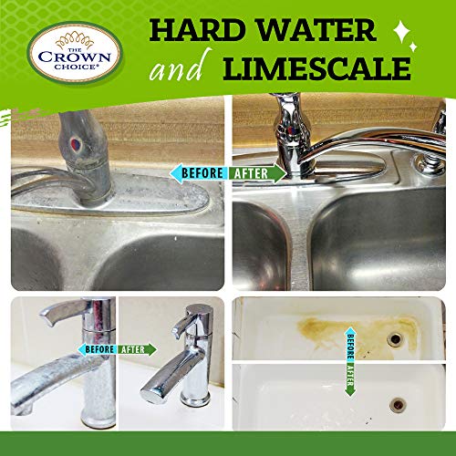 Heavy Duty Hard Water Stain Remover Set 16oz Remover and Scrub Cloth