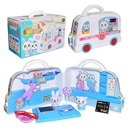 FidgetGear Children Play House Toy Set Simulation Kitchen Ware Set Storage Box Medical Tool Children Gift Toy Blue