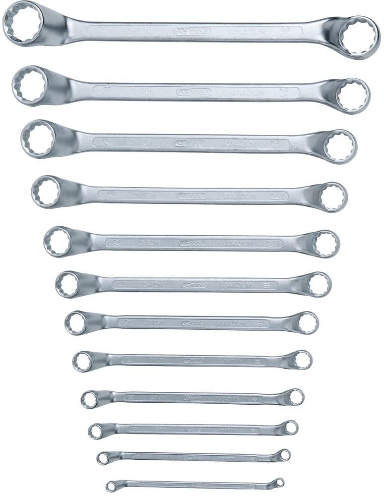 KS TOOLS 517.0250 Double ring spanner set offset, 12 pcs, 6x7-30x32mm