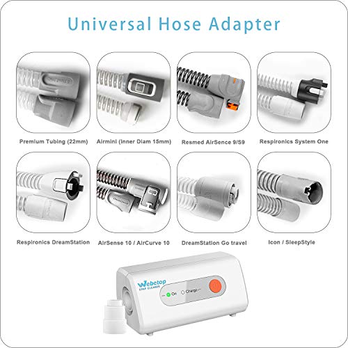 Travel CPAP Cleaner Mini Cleaning Machine Portable Mask Tube Clean with Universal Adapter Fit for Heated Hose Air Mini Adapter - White - Thumbnail 5
