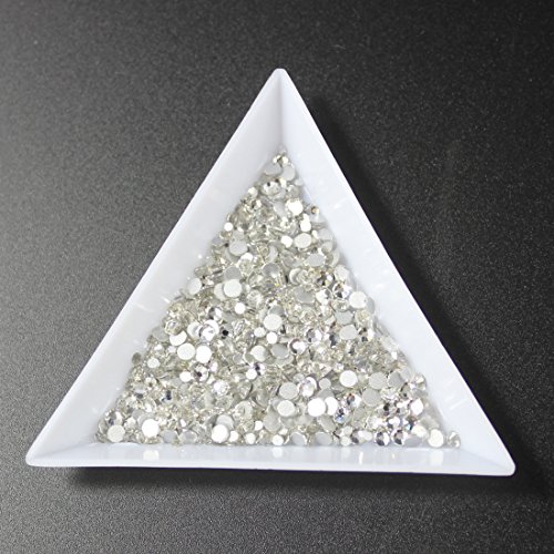 1728pcs Nail Art Rhinestones Clear Nail Crystal Flat Back Circular Glass Studs Stones for 3D Nails Art Decorations Manicure Tools（1.3mm, 1.5mm, 1.8mm, 2.0mm, 2.4mm, 2.8mm, (Crystal Clear) - Thumbnail 3