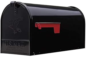 Gibraltar Mailboxes Elite Large Capacity Galvanized Steel Black, Post-Mount Mailbox, E1600B00